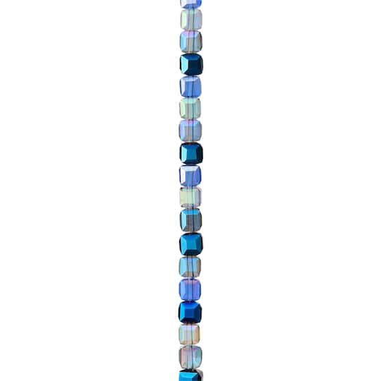 12 Pack: Multicolor Glass Cube Beads, 5mm by Bead Landing™